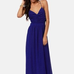 Lulu's Veranda Views Royal Blue Backless Dress